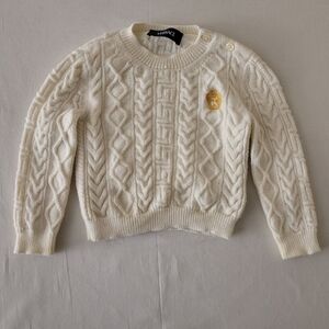 Versace Cream Cable Knit Sweater for Kids